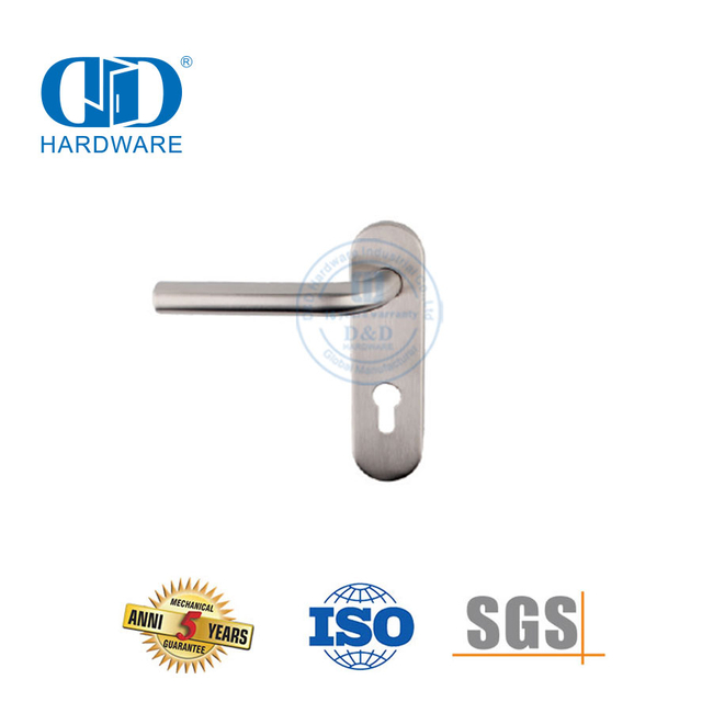 Hochwertiger Innenhebelgriff aus Edelstahl mit Platte für Metalltüren-DDTP008
