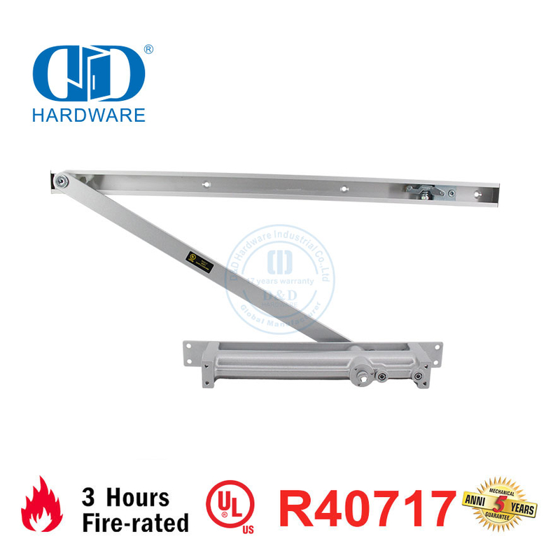 Aluminium-Eisenwaren, UL-Zertifizierung, Feuerbeständigkeit, verstellbare Kontrolle, hydraulischer Innentürschließer für Wohngebäude, DDDC054