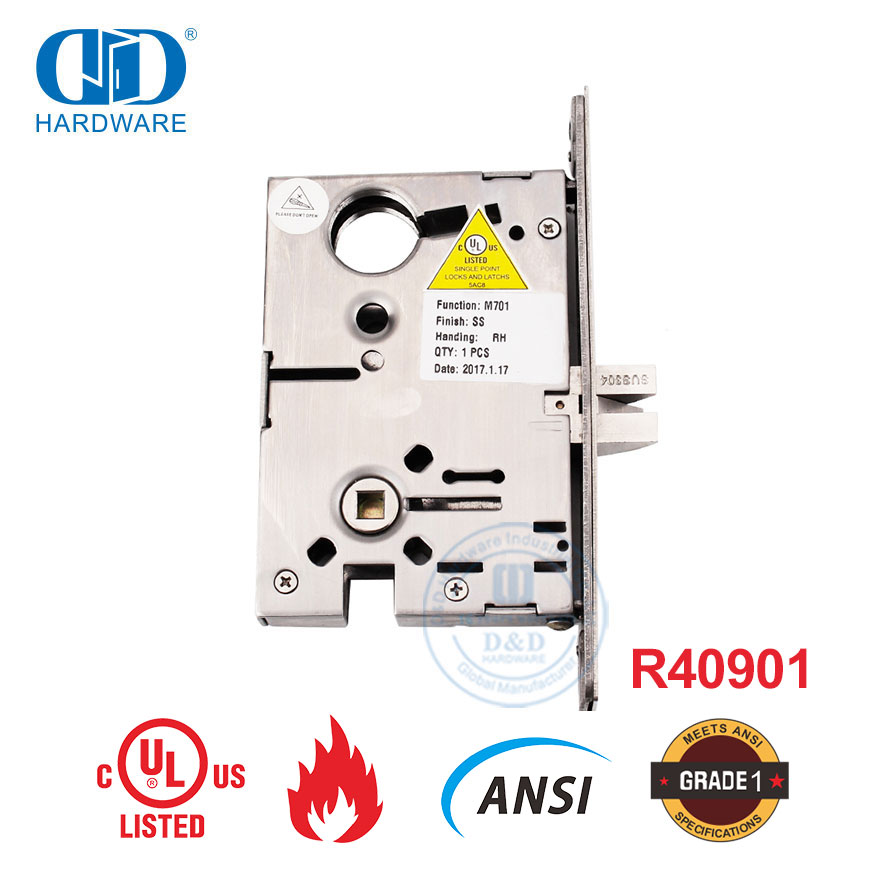 Amerikanischer Standard Hochsicherheits-Riegelzylinder-Tür-Einsteckschloss ANSI für Hotel-DDAL01
