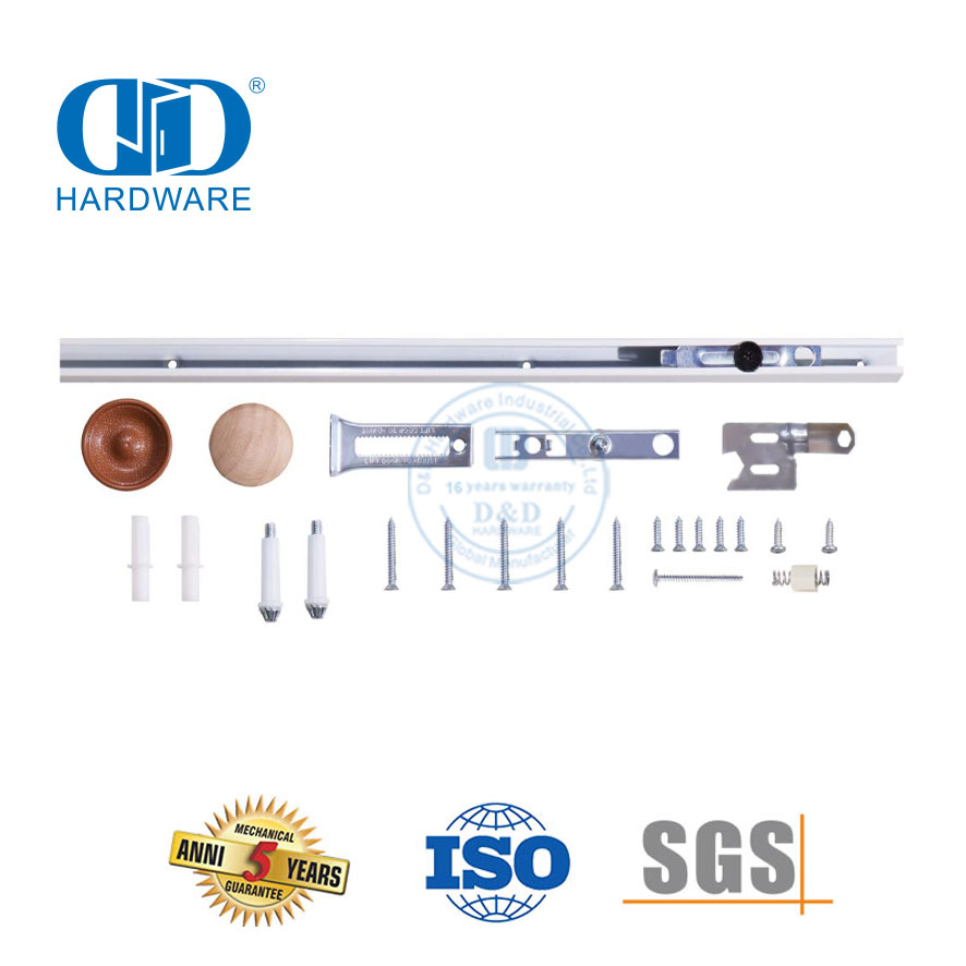 Benutzerdefinierte moderne faltbare Scheunentor-Hardware-Kits aus Edelstahl für Innentüren aus Holz-DDBD074