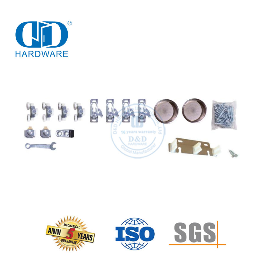 Bypass-Scheunentor-Hardware aus Edelstahl im modernen Stil, Scheunentor-Schiebetürschiene, Möbel-Hardware-DDBD069