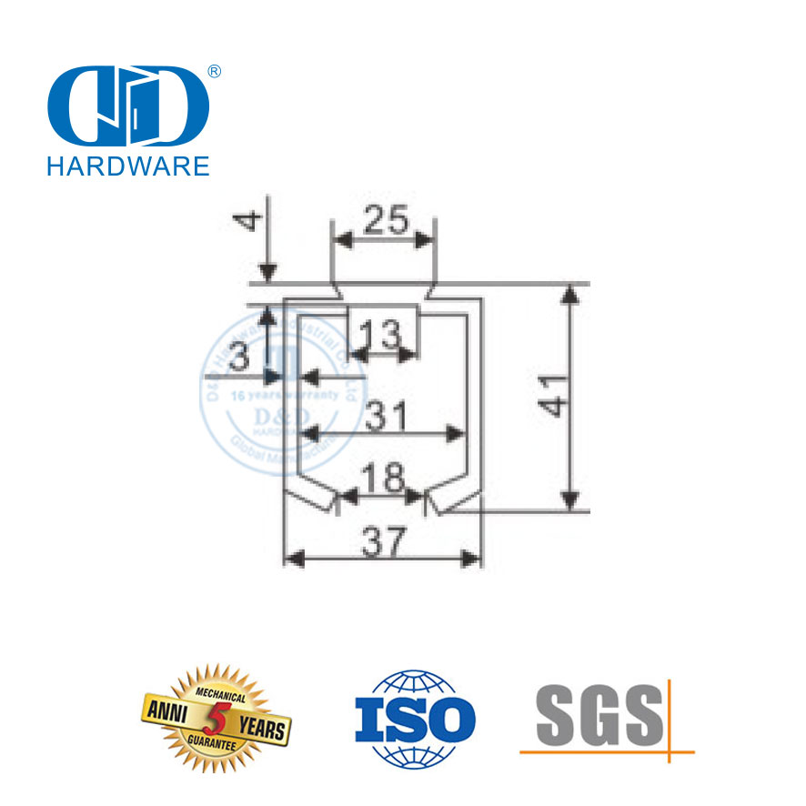 Türklemme Edelstahl Alumium Glastrennwand Hängende Schiebetürschienen Türbeschlag für Schiebetür-DDGS139