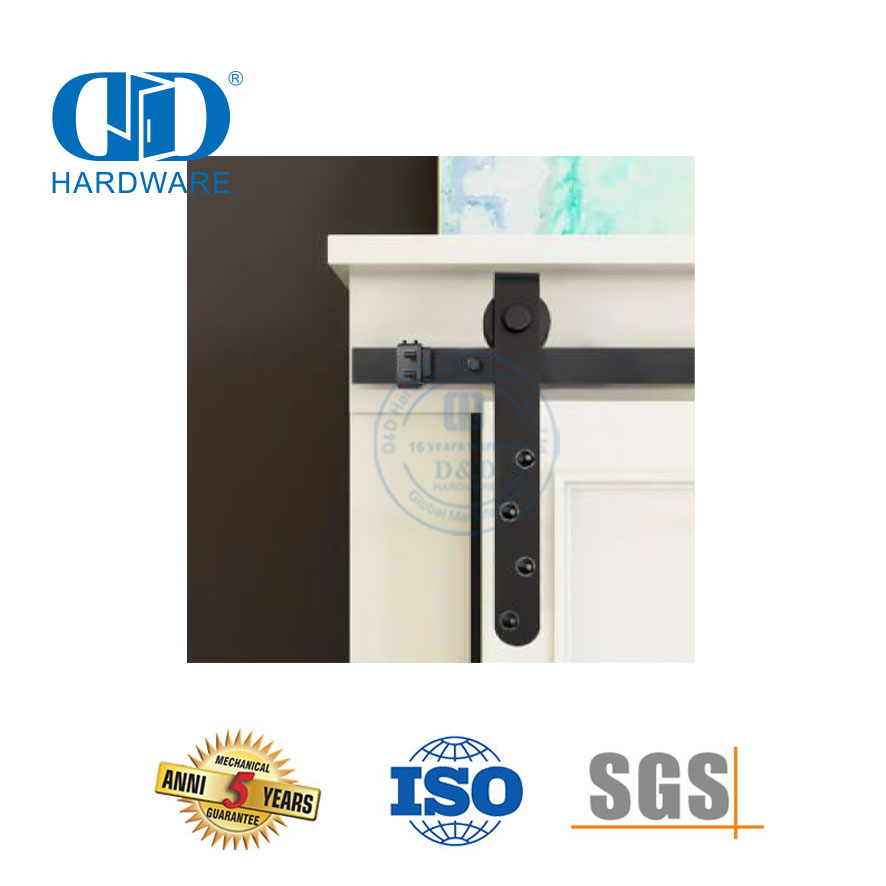 Baubeschläge aus Edelstahl, schwarze Mini-Schiebetürbeschläge aus Holz für Schrank und TV-Ständer-DDBD031