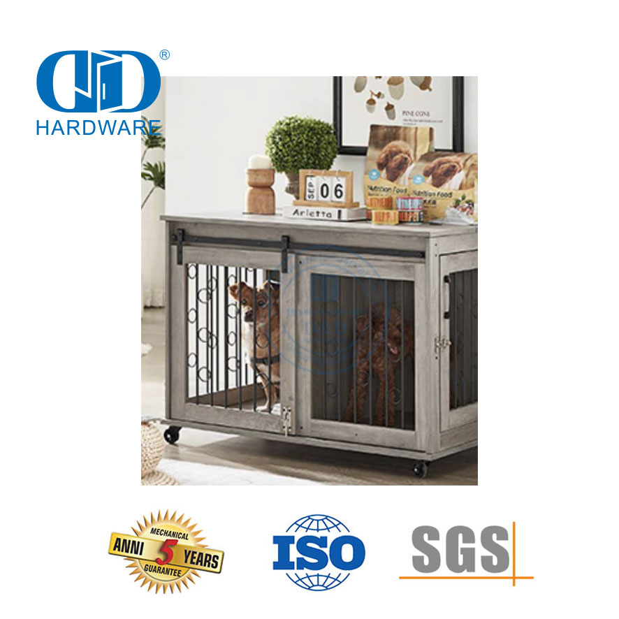 Edelstahl-TV-Schrank Bauernhaus Schwarz Mini-Schiebegarderobe Scheunentorbeschläge Taschentürbeschläge-DDBD032