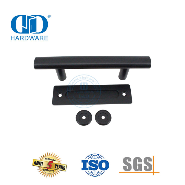 Mattschwarzer Edelstahl-Türgriff, gewerblicher Türgriff, hohler Hebelgriff, DDBD101 MB