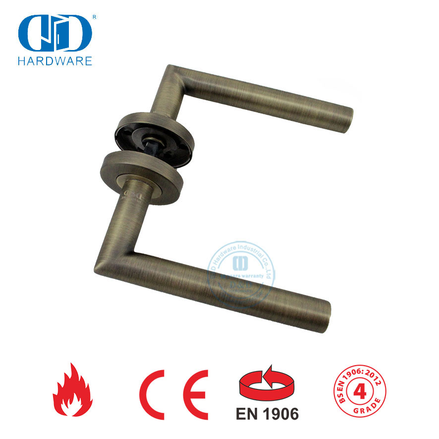 EN 1906-Zertifizierung Antiker Messinghebeltyp bündiger Außentürgriff-DDTH003-AB