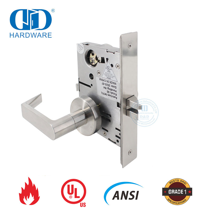 Brandschutzklassifiziertes Durchgangstür-Einsteckschloss nach amerikanischem Standard für Hotel-DDAL01
